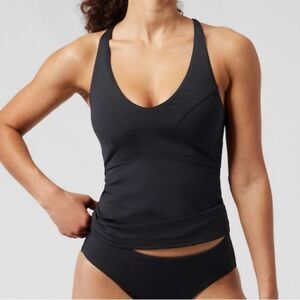 Athleta Triangle Tankini Swim Black D-DD New Size Small